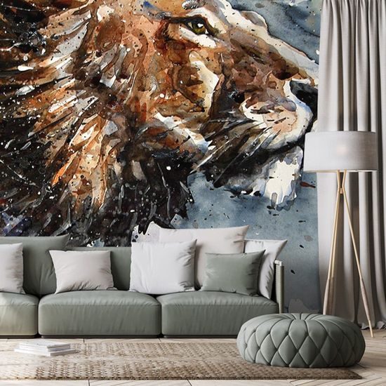 Tapéta festmény egy hatalmas oroszlánról