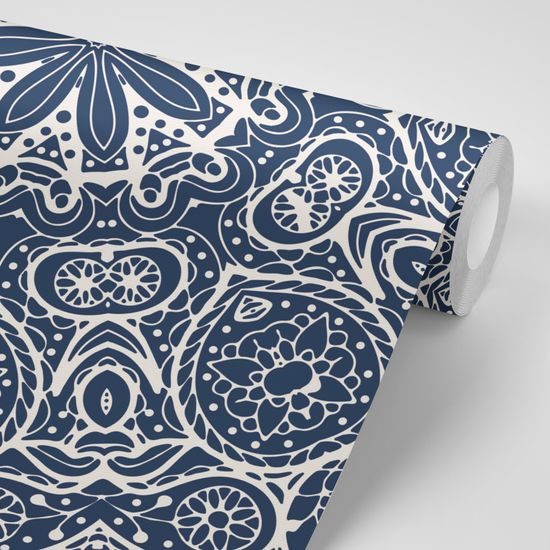 Öntapadó tapéta Mandala sötétkék stílusban