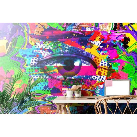 Egyedi öntapadó tapéta pop art szem