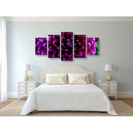 5 részes kép óriási lila virág