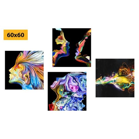 Képszett színek robbanása fekete háttéren