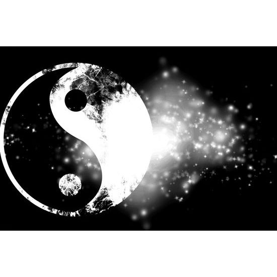 Kép Jin és Jang szimbólum fekete-fehér kivitelben