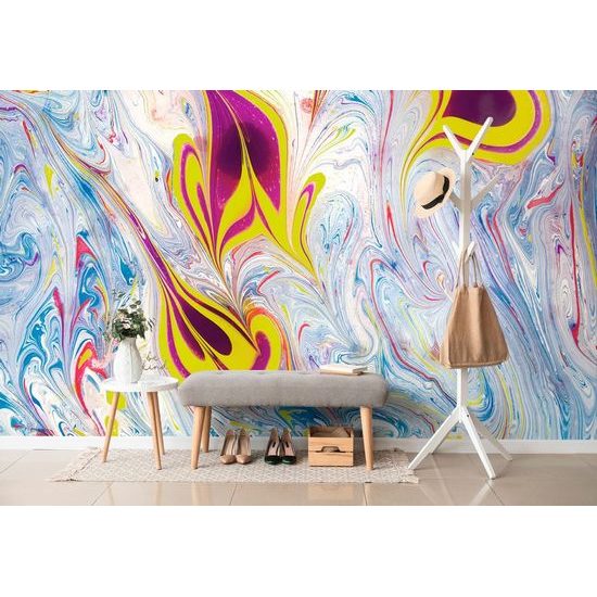 Tapéta érdekes színjáték Ebru változatban