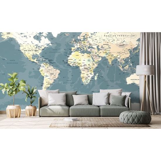 Fotótapéta tiszta világtérkép