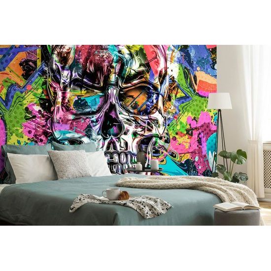 Tapéta koponya pop art designban