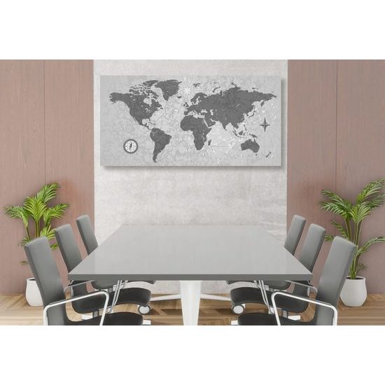 Parafa kép vintage világtérkép fekete-fehérben