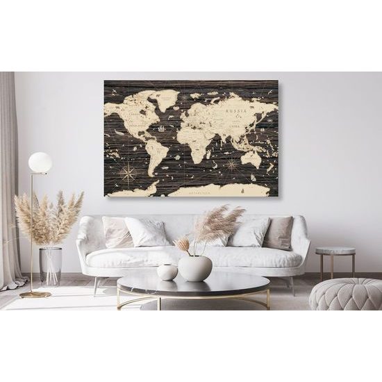 Parafa kép halvány barna barna világtérkép fa háttéren