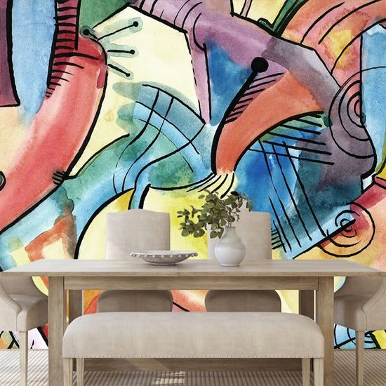 Az absztrakt művészet egyedisége öntapadó tapéta