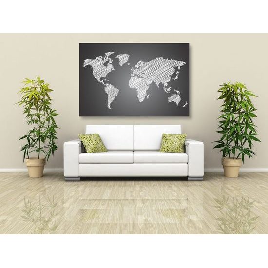 Parafa kép kikelt fekete-fehér térkép