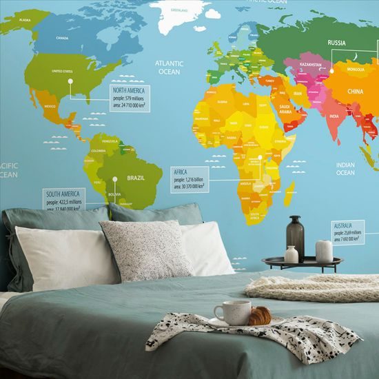 Öntapadó tapéta szemet gyönyörködtető világtérkép
