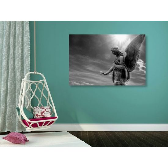 Kép őrangyal fekete-fehér kivitelben