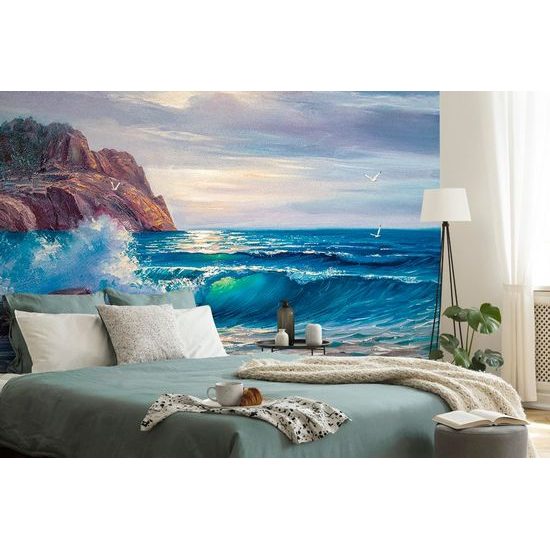 Öntapadó tapéta reggel a tengeren