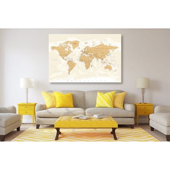 Parafa kép világ térkép bézs árnyalatban