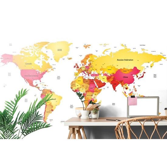 Öntapadó tapéta gyönyörű színes térkép