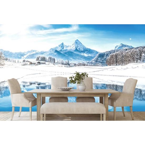 Gyönyörű öntapadó fotótapéta havas alpesi táj