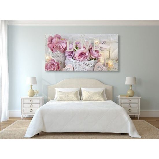 Kép csodálatos romantikus csendélet Love felirattal