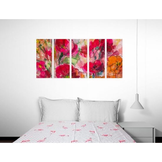 5 részes kép virágok különleges festménye