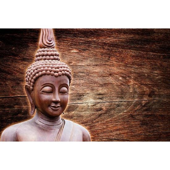Fotótapeta Buddha egy fából készült háttéren