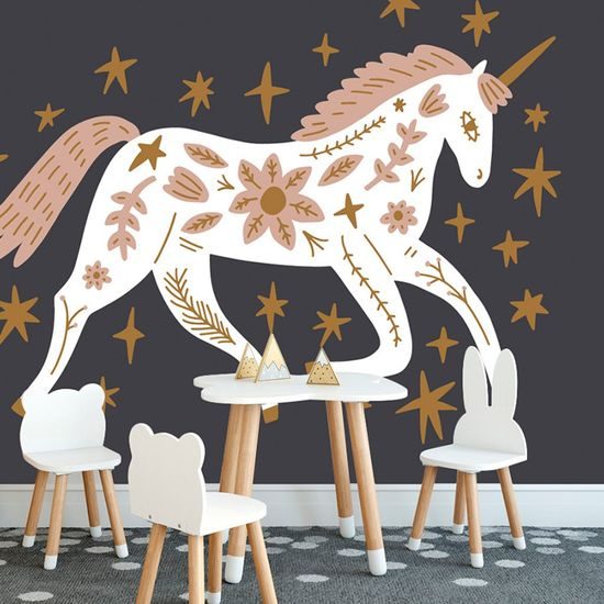 Tapéta varázslatos egyszarvú érdekes kivitelben