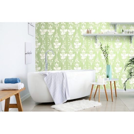 Tapéta finom virágos szőlők zöld kivitelben