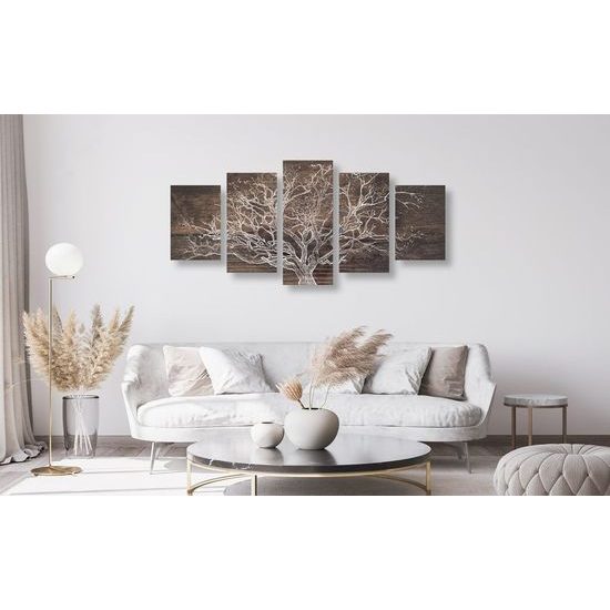 5 részes kép impozáns fa fa háttéren