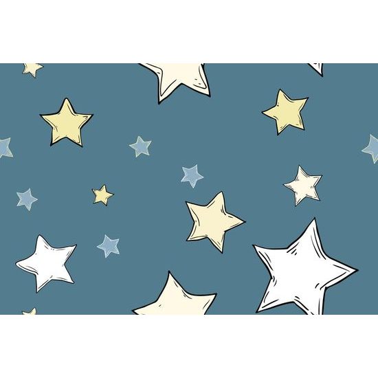 Tapéta játékos csillagok kék alapon