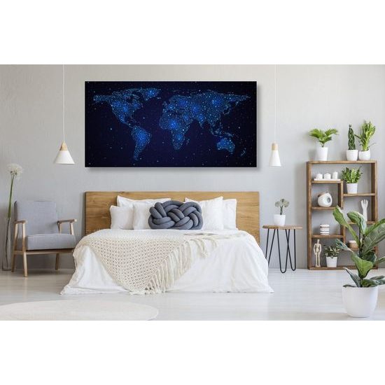 Parafa kép világ térkép éjjeli égbolt kivitelben
