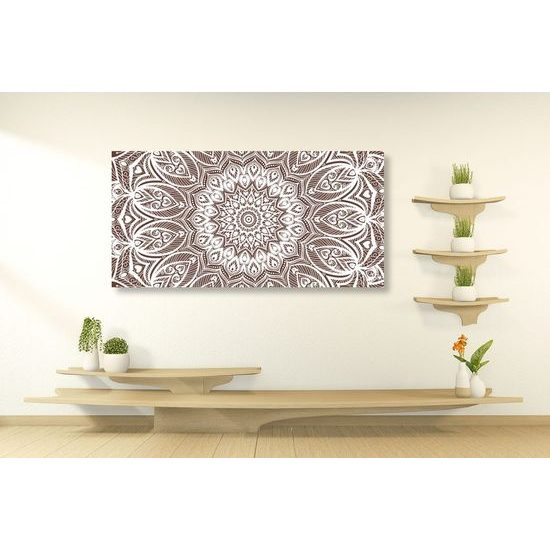 Kép a harmónia egyedi fehér-barna Mandalája