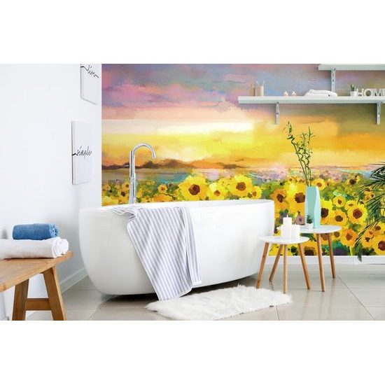 Napraforgó mező öntapadó tapéta