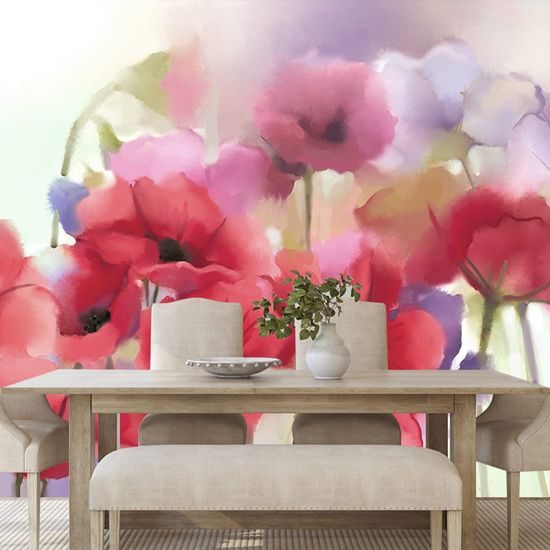 Gyönyörű pipacs öntapadó tapéta festmény