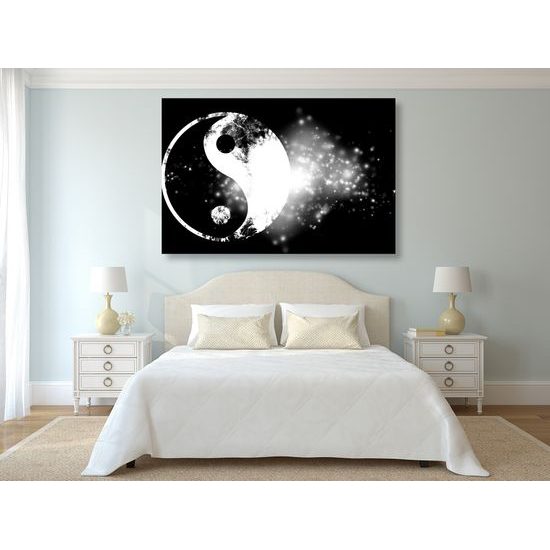 Kép Jin és Jang szimbólum fekete-fehér kivitelben