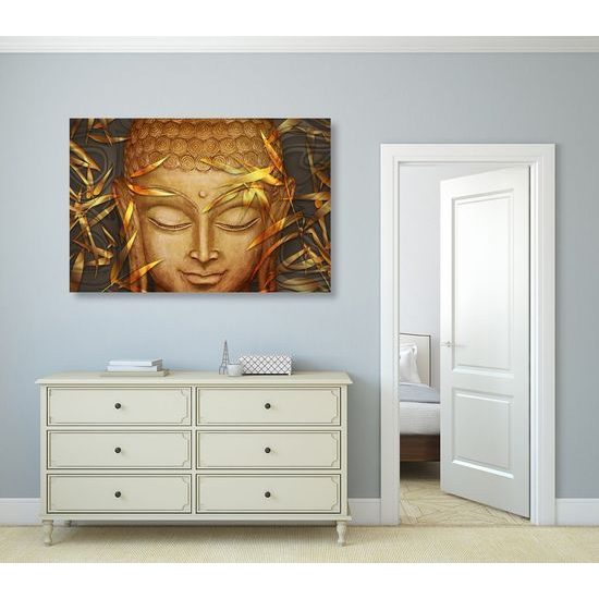 Kép mosolygó Buddha arcrészletei