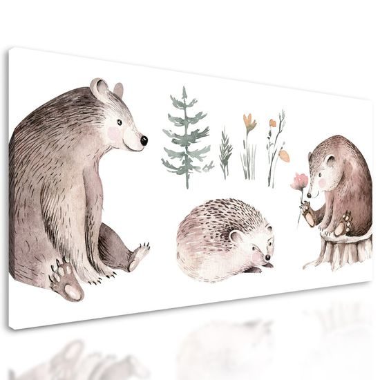 Kép erdei állatkák találkozása