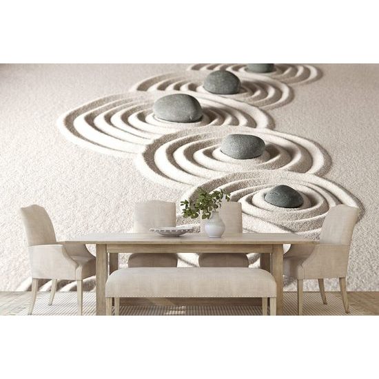 Öntapadó fotótapéta Zen kövek homokos körökben