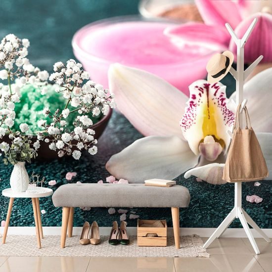 Csendélet öntapadó tapéta gyönyörű orchideával