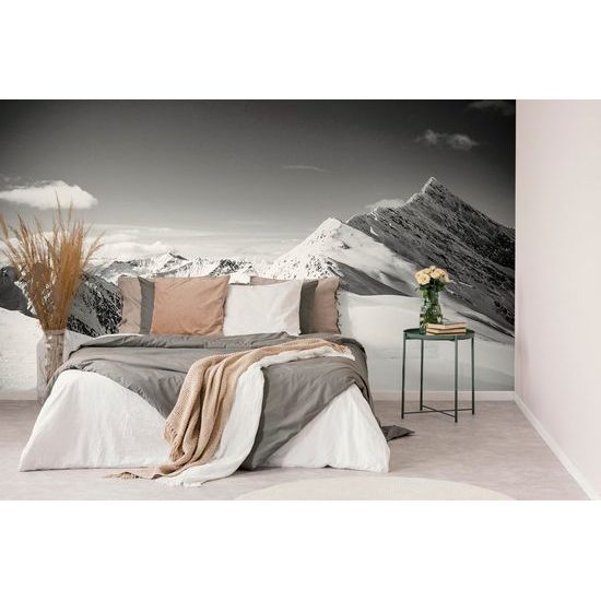 Öntapadó fotótapéta fekete-fehér dombok hóval borítotva