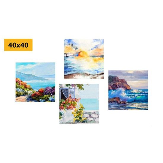 Képszett zeg-zugok tengerre való kilátással