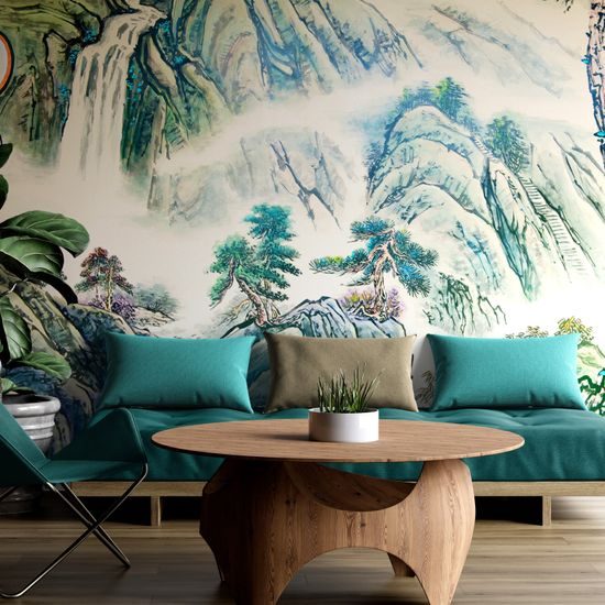 Öntapadó tapéta kínai táj festménye