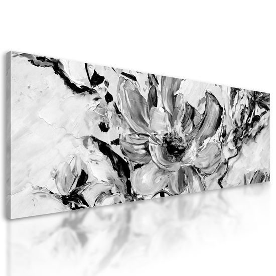 Kép festett virágok nyári fekete-fehér kivitelben