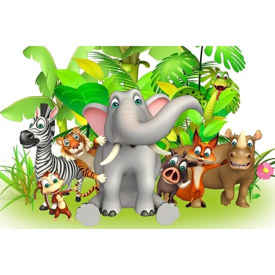 Kép játékos állatkák a dzsungelben