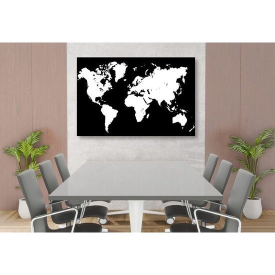 Kép fehér-fekete világtérkép