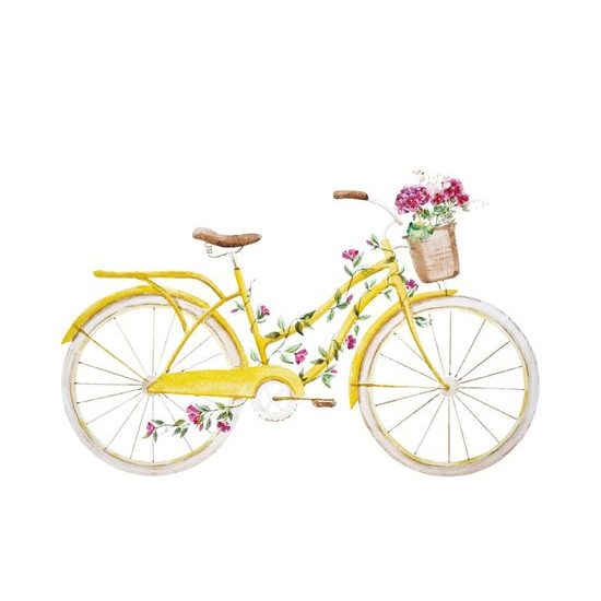 Öntapadó tapéta retro kerékpár virágokkal borított