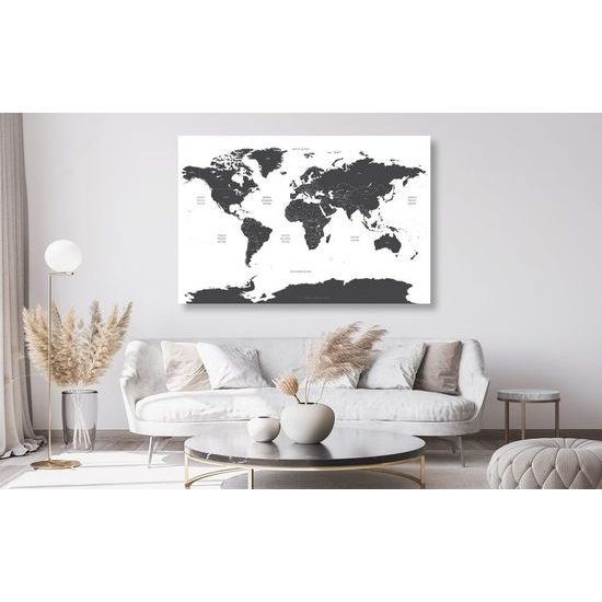 Parafa kép sötétszürke világtérkép államokkal
