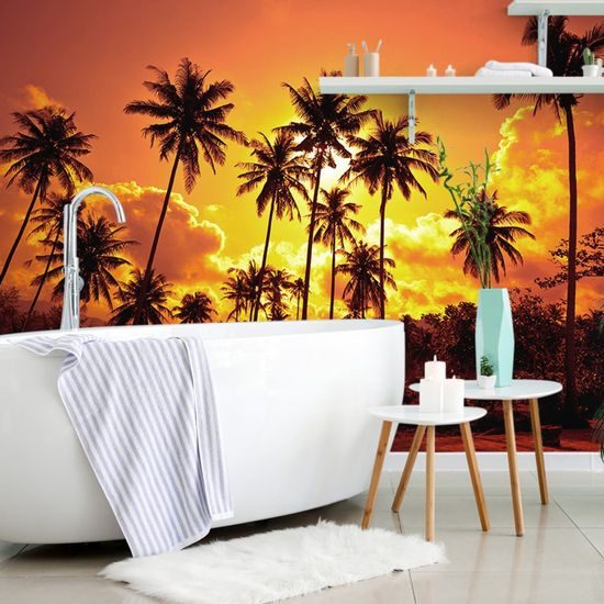 Öntapadó tapéta kókuszfák a napban