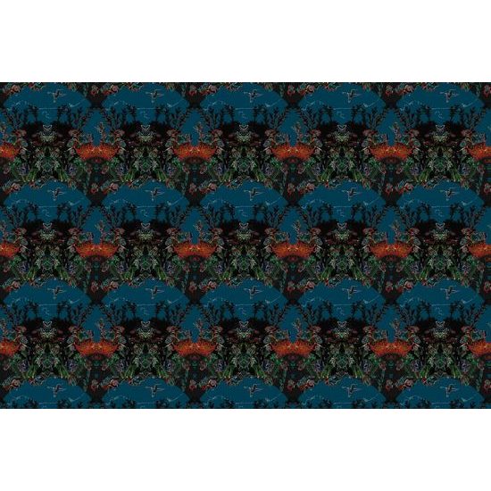 Tapéta varázslatos rét kék alapon