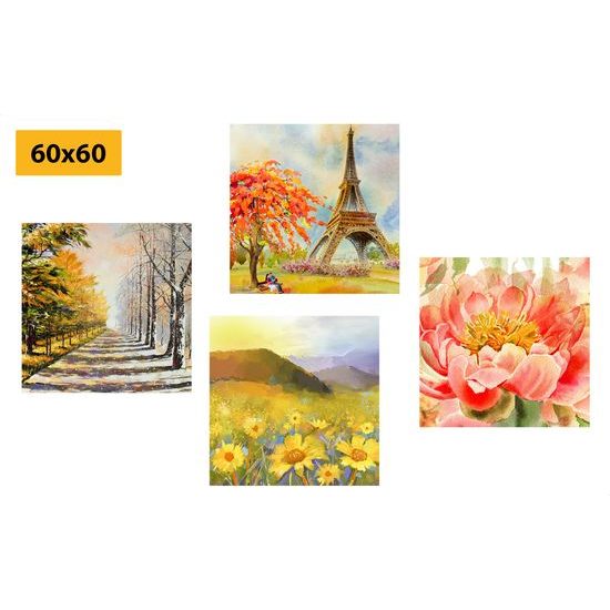 Képszett romantikus csendélet festménye