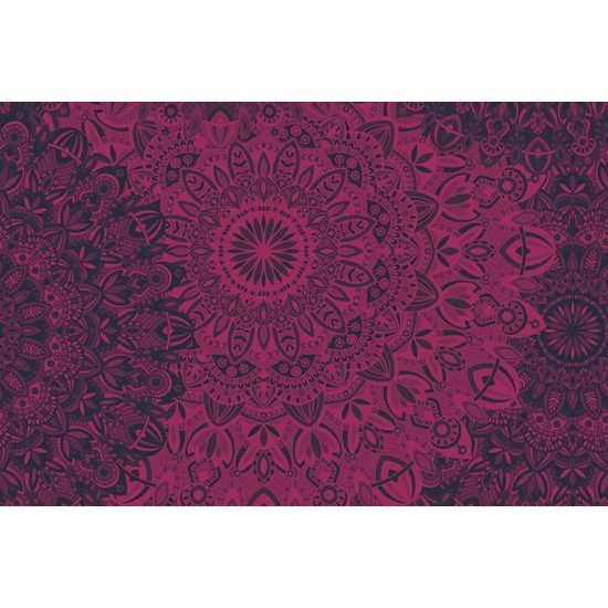 Tapéta modern mandala fekete és rózsaszín kivitelben