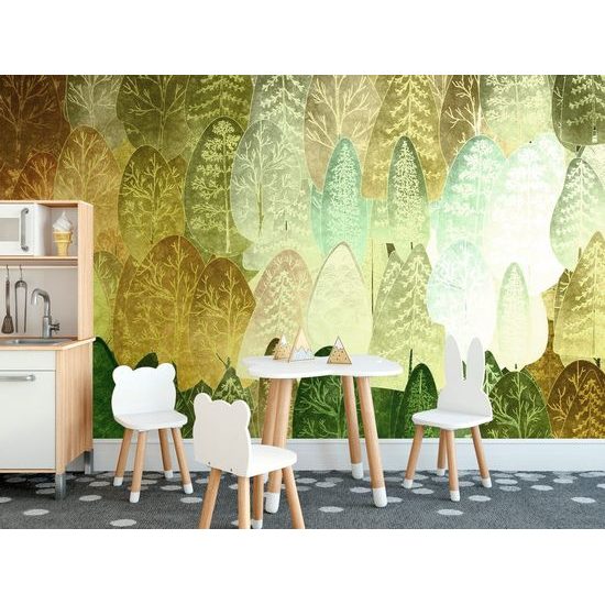 Öntapadó tapéta mesésen aszimmetrikus fák