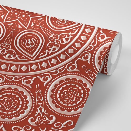 Öntapadó tapéta kellemes Mandala bordó háttérrel