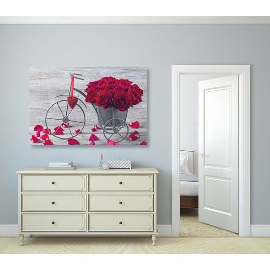 Kép gyönyörű rózsacsokor vas cserépben